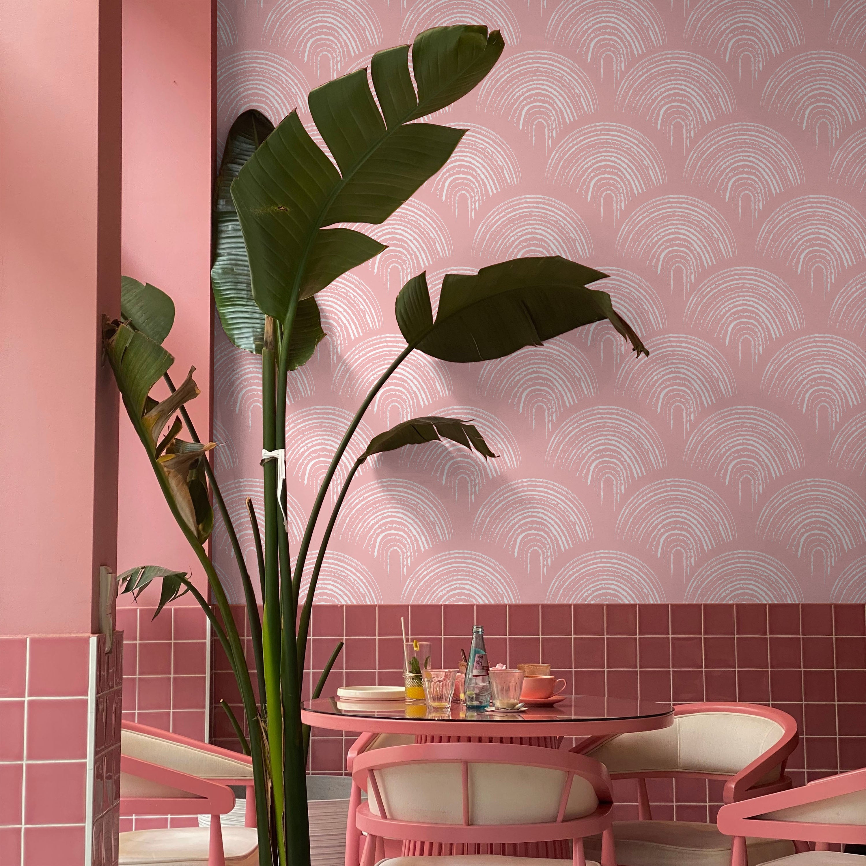 Playroom Peel and Stick Wallpaper, Removable Wallpaper, Traditional Wallpaper - Salmon Pink | DeccoPrint