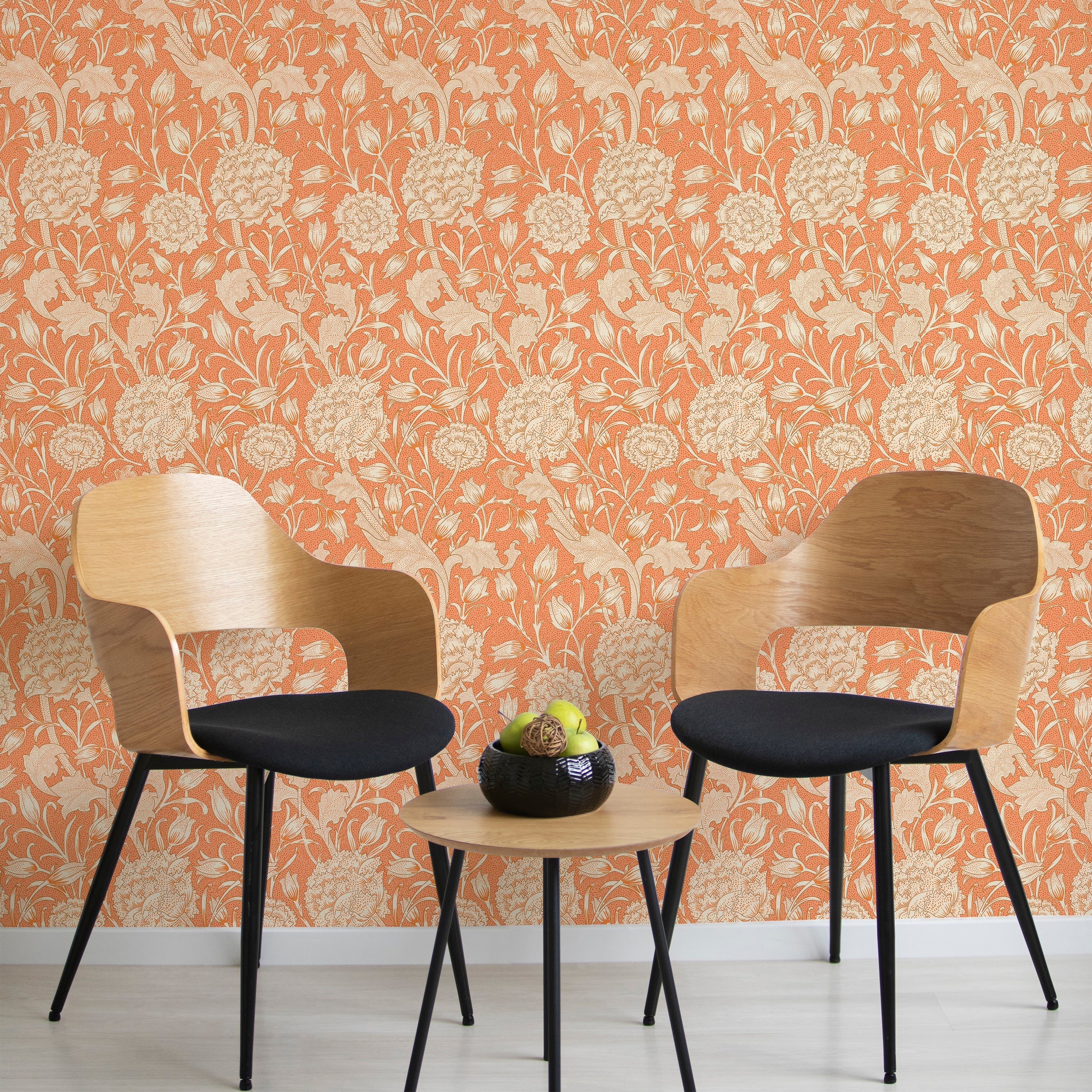William Morris X Wild Tulips Peel and Stick Wallpaper, Removable Wallpaper, Traditional Wallpaper - Red | DeccoPrint