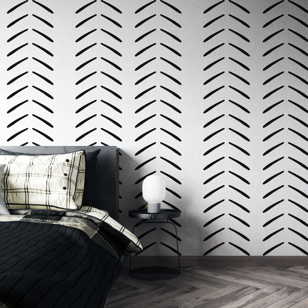 Herringbone Peel and Stick Wallpaper, Removable Wallpaper, Traditional Wallpaper | DeccoPrint