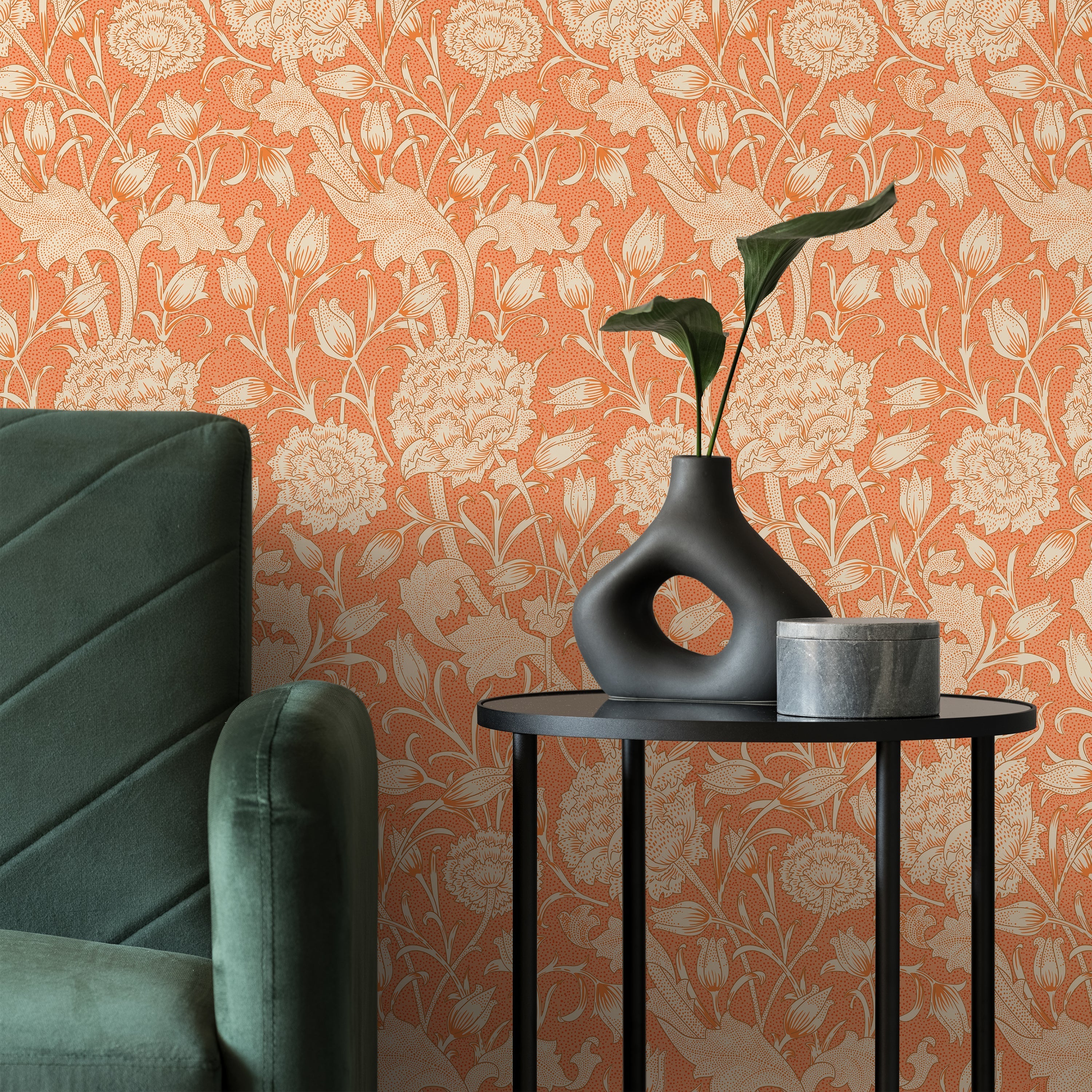 William Morris X Wild Tulips Peel and Stick Wallpaper, Removable Wallpaper, Traditional Wallpaper - Red | DeccoPrint