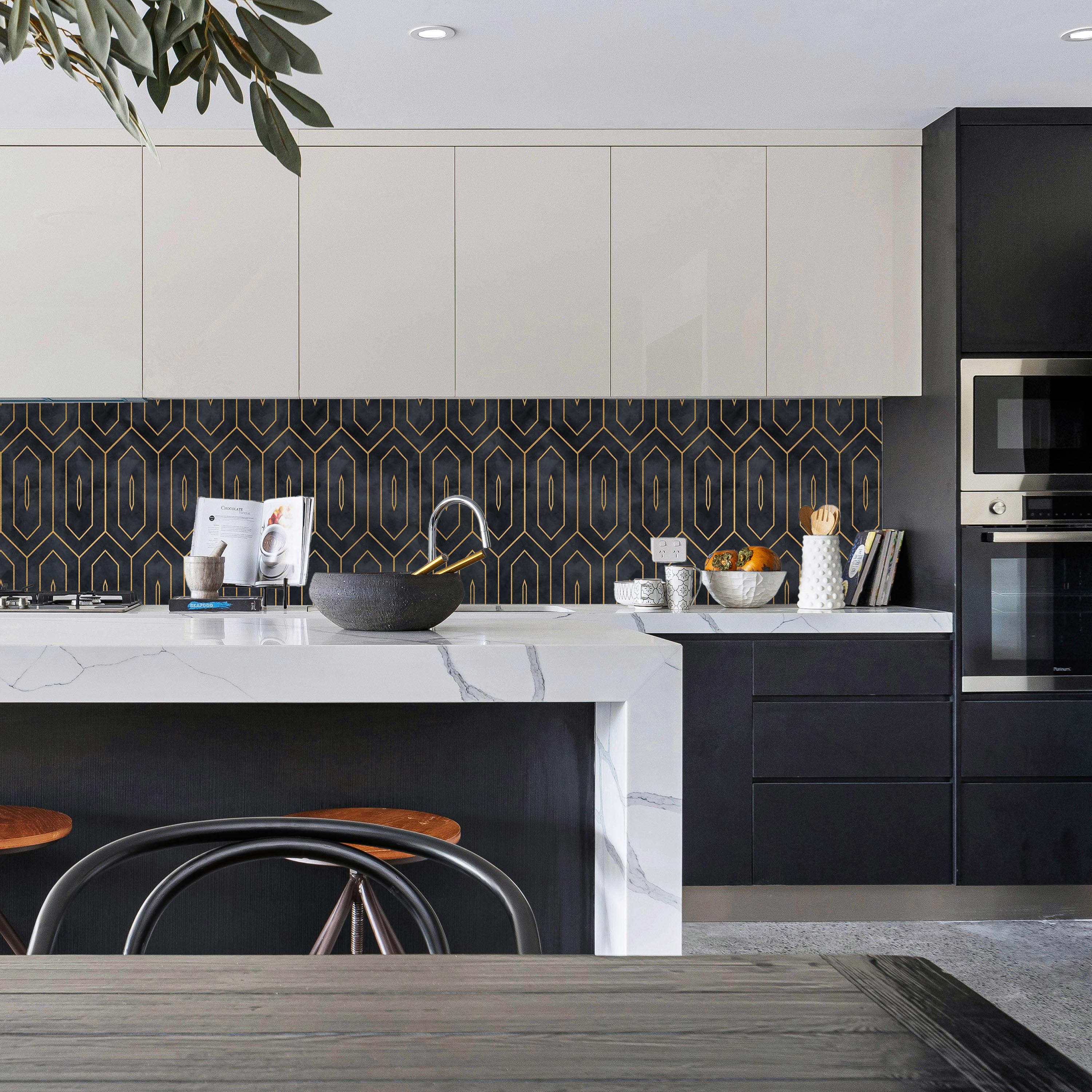 Midnight Deco Peel and Stick Wallpaper, Removable Wallpaper, Traditional Wallpaper | DeccoPrint