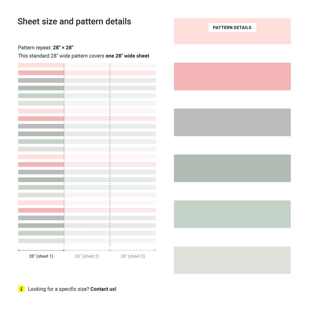 Colored Stripes Peel and Stick Wallpaper, Removable Wallpaper, Traditional Wallpaper - Neutral Rose | DeccoPrint
