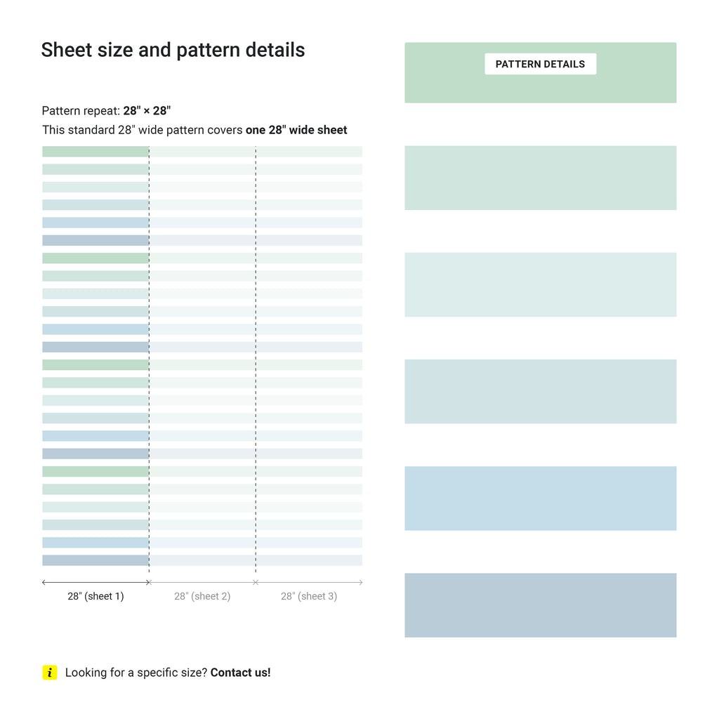 Colored Stripes Peel and Stick Wallpaper, Removable Wallpaper, Traditional Wallpaper - Ocean Tones | DeccoPrint