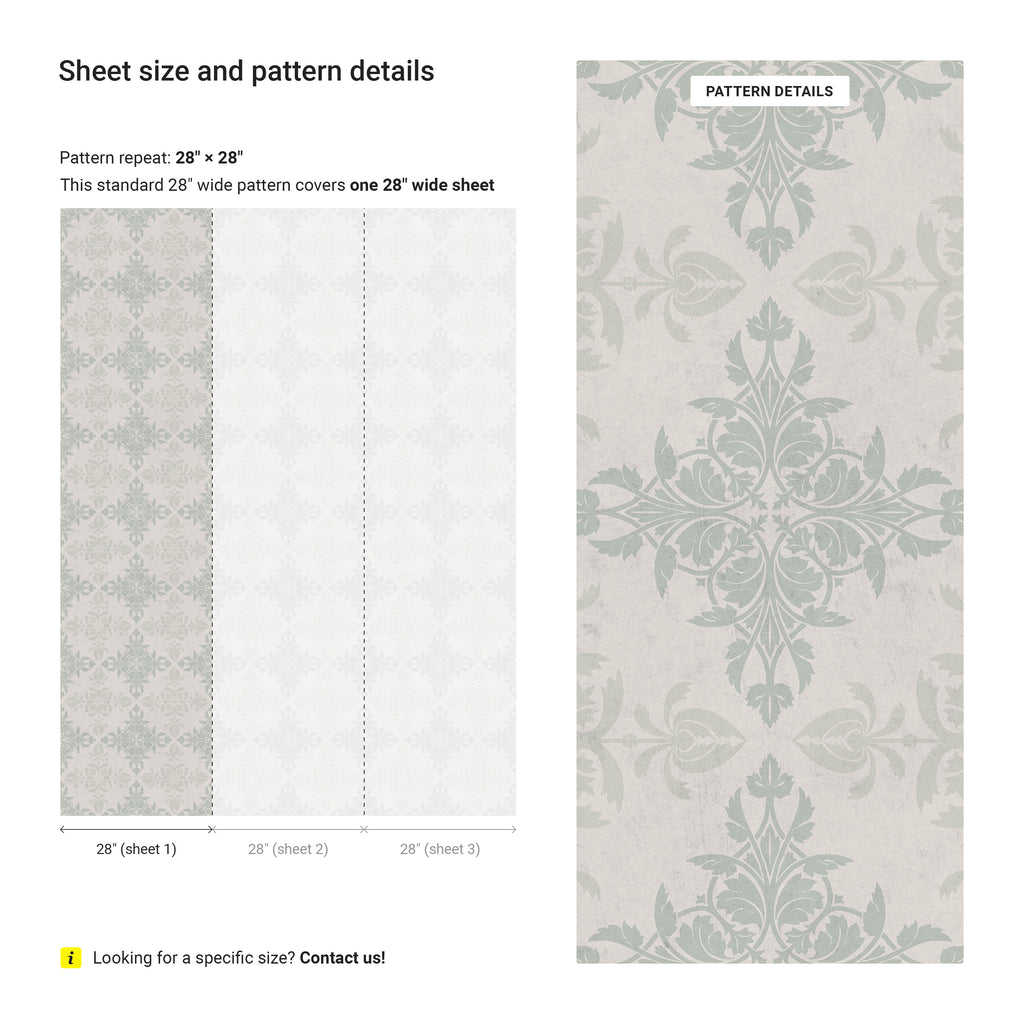 Christopher Dresser x Decorative Symmetry Peel and Stick Wallpaper, Removable Wallpaper, Traditional Wallpaper - Pale Green | DeccoPrint