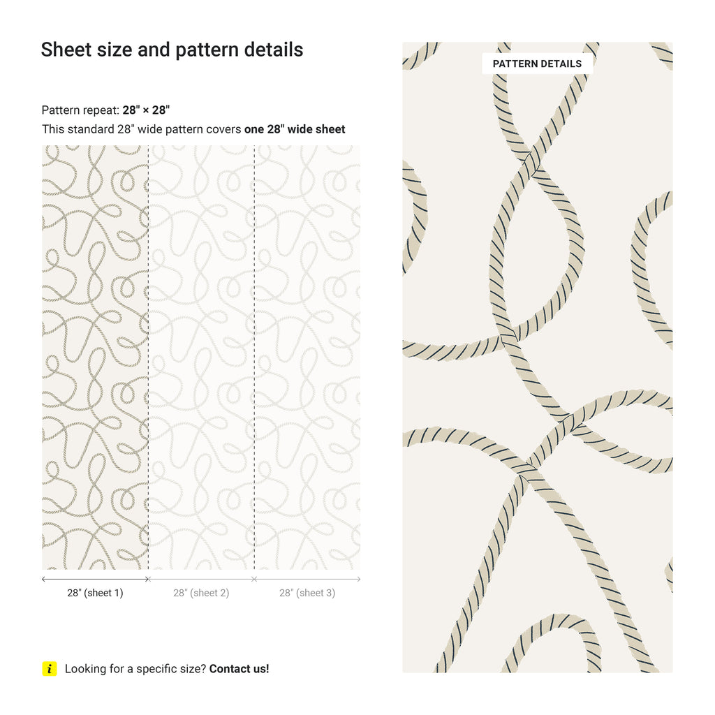 Twist and Tangle Peel and Stick Wallpaper, Removable Wallpaper, Traditional Wallpaper - Light Beige | DeccoPrint