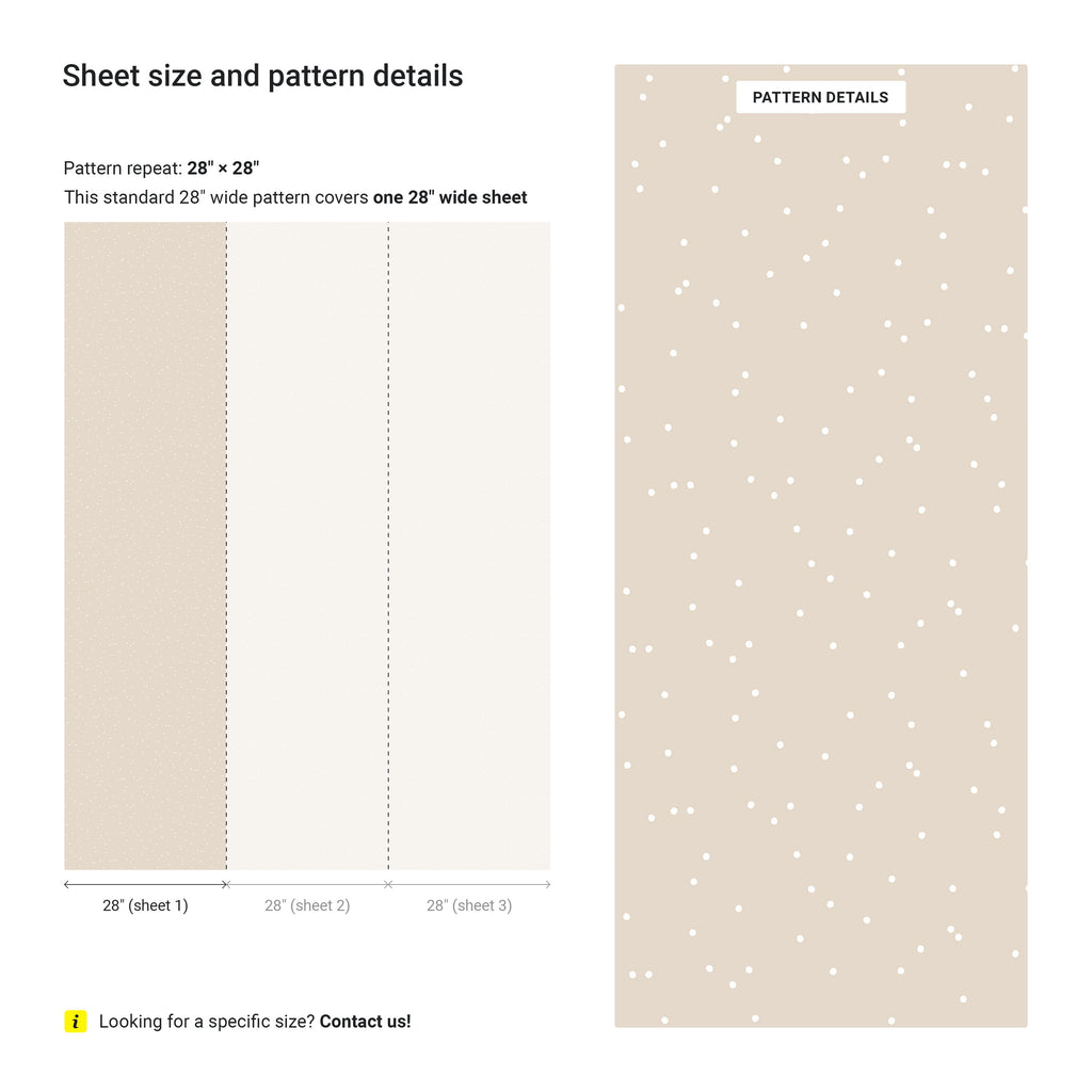 Pastel Dots Peel and Stick Wallpaper, Removable Wallpaper, Traditional Wallpaper - Sand Beige | DeccoPrint