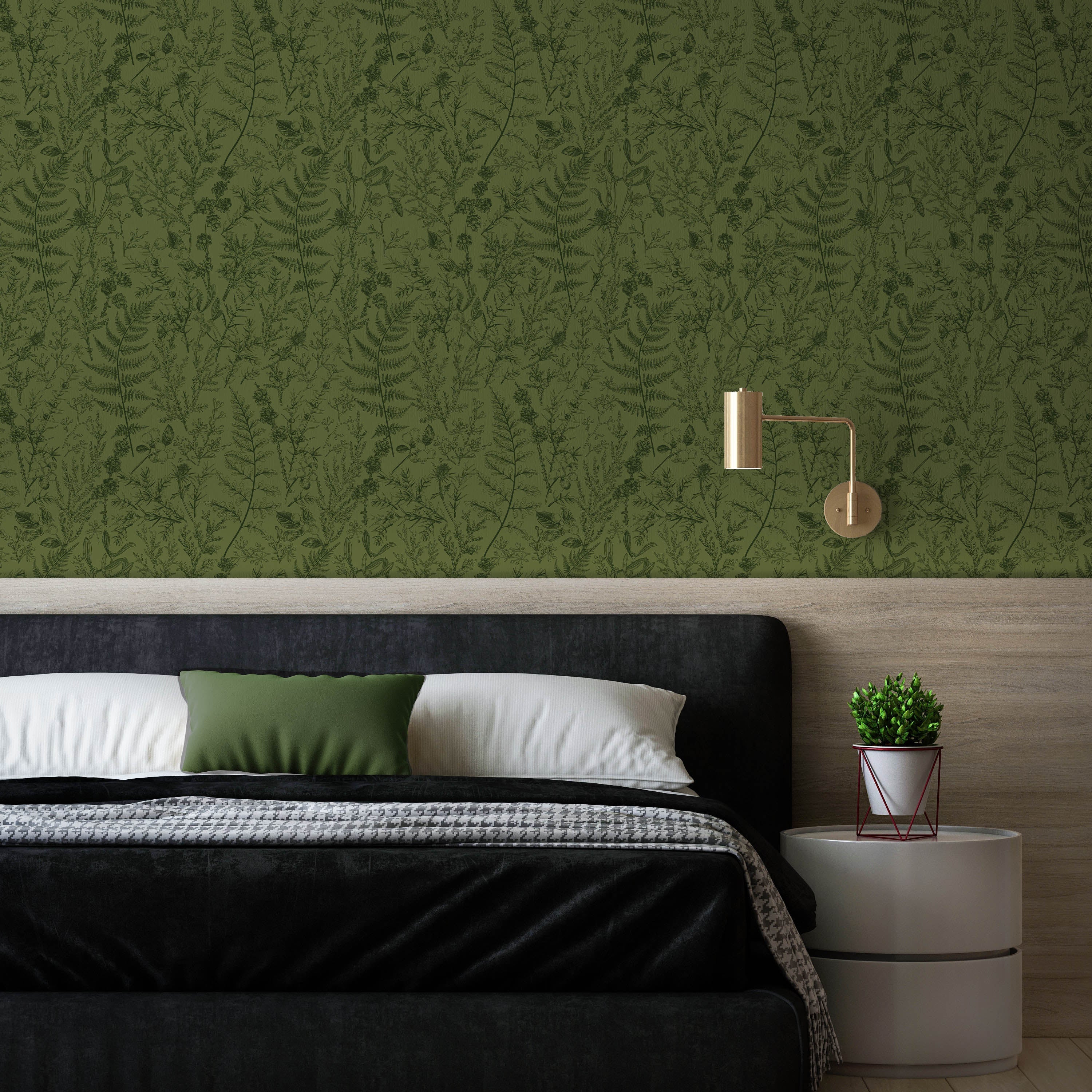 Forest Dream Peel and Stick Wallpaper, Removable Wallpaper, Traditional Wallpaper - Deep Green | DeccoPrint