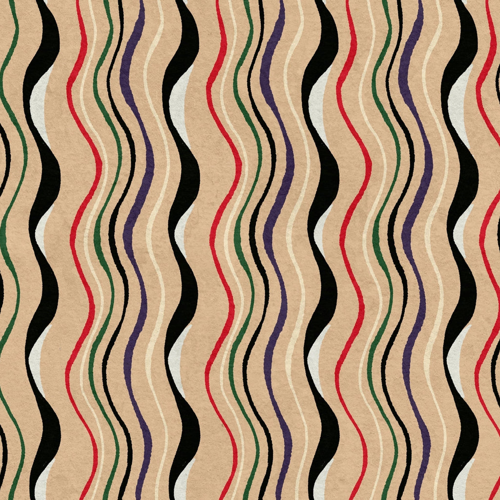 Furuya Korin x Korin Waves Peel and Stick Wallpaper, Removable Wallpaper, Traditional Wallpaper - Sand Beige | DeccoPrint