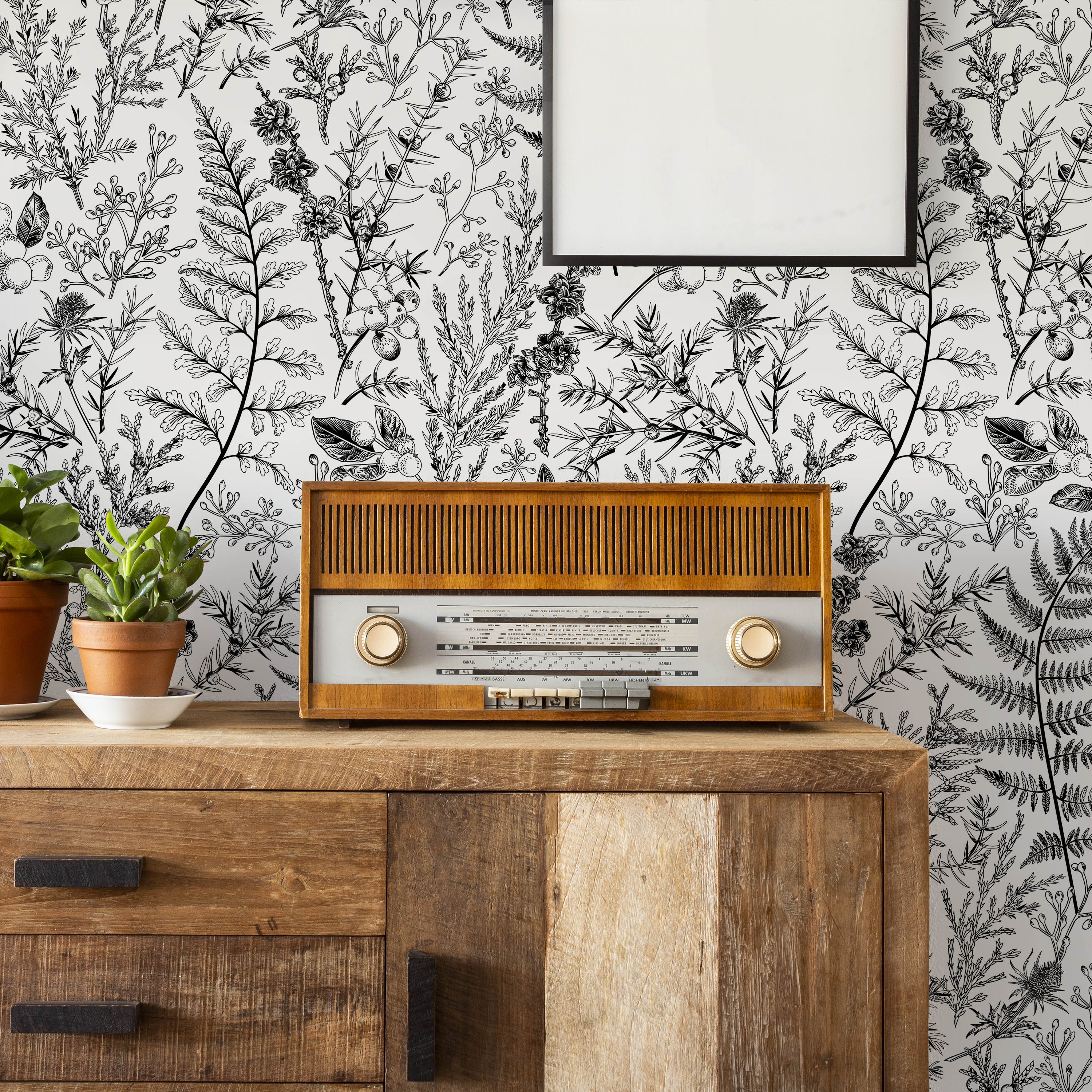 Forest Dream Peel and Stick Wallpaper, Removable Wallpaper, Traditional Wallpaper - Black and White | DeccoPrint