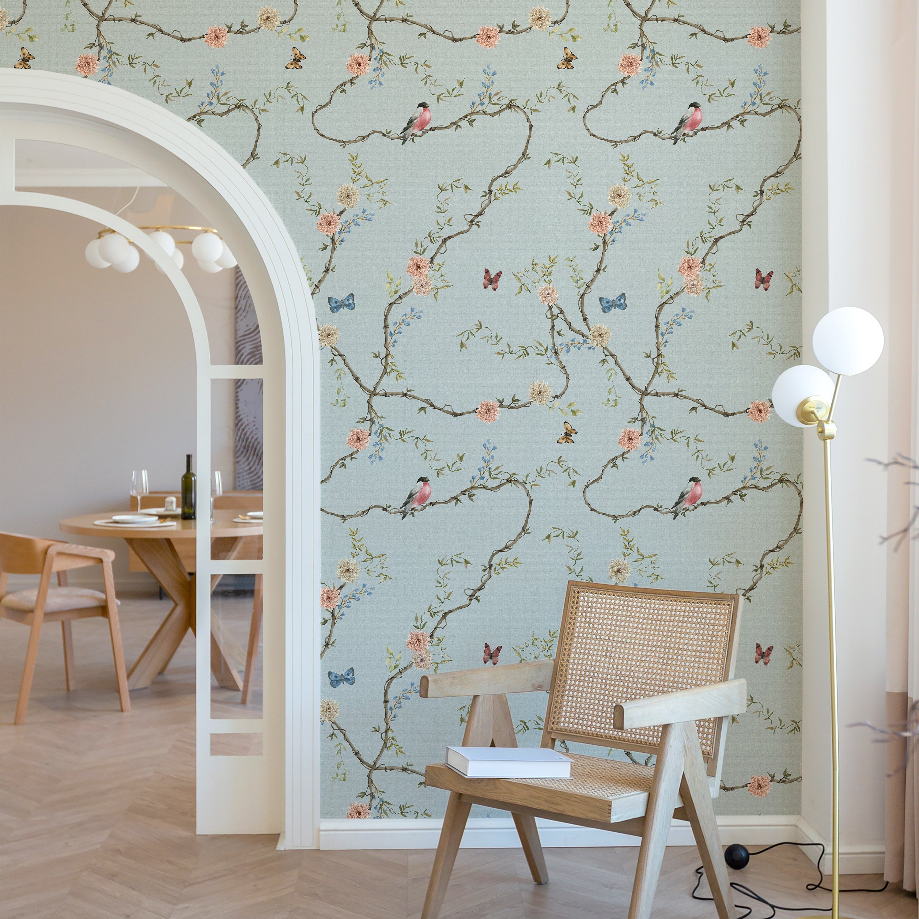 Petals and Wings Peel and Stick Wallpaper, Removable Wallpaper, Traditional Wallpaper | DeccoPrint