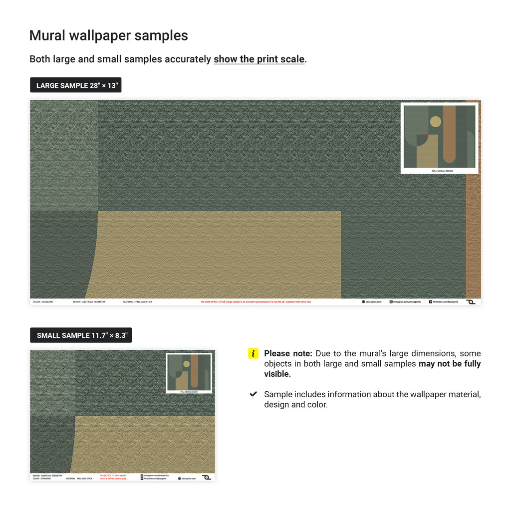 Abstract Geometry Mural Peel and Stick Wallpaper, Removable Wallpaper, Traditional Wallpaper | DeccoPrint