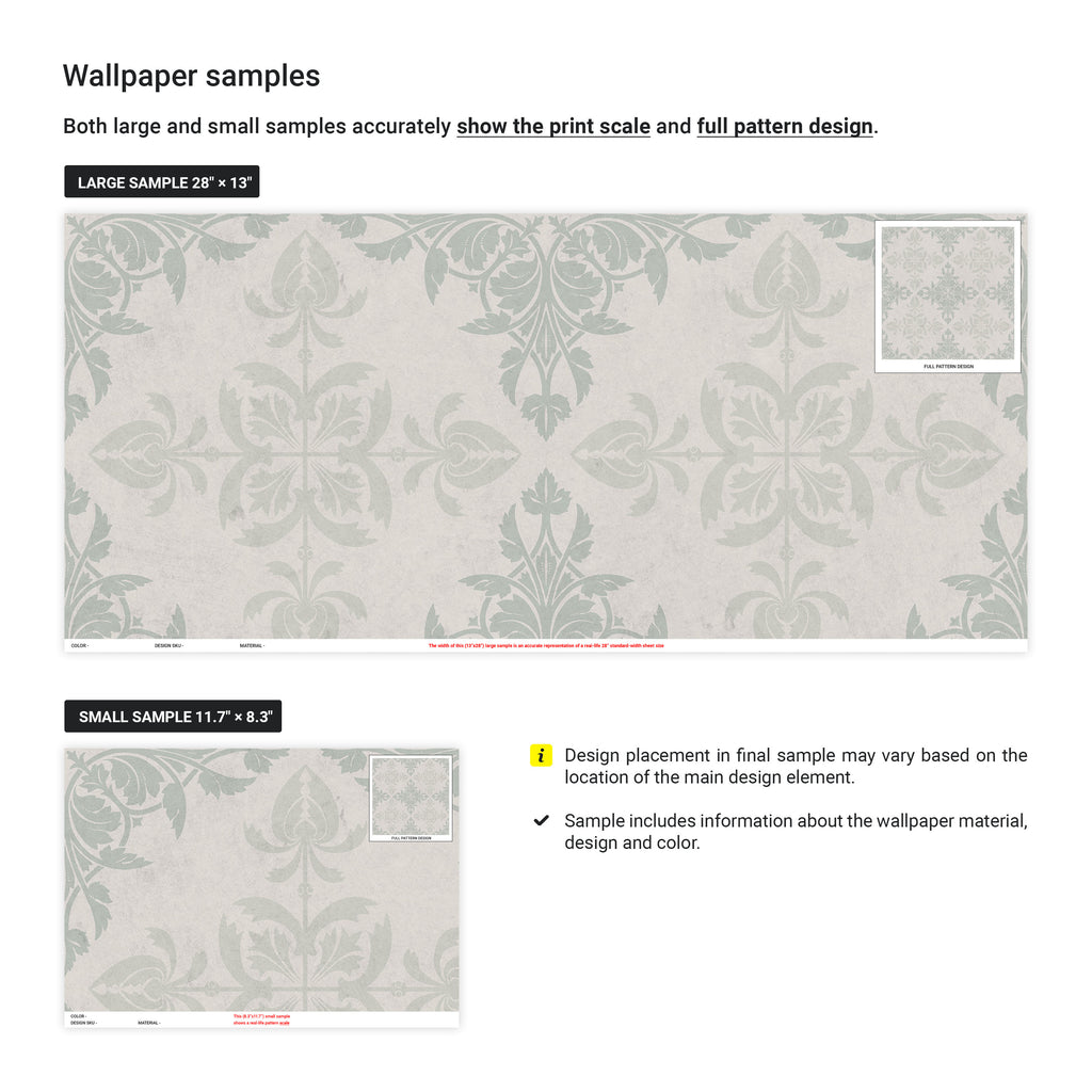 Christopher Dresser x Decorative Symmetry Peel and Stick Wallpaper, Removable Wallpaper, Traditional Wallpaper - Pale Green | DeccoPrint