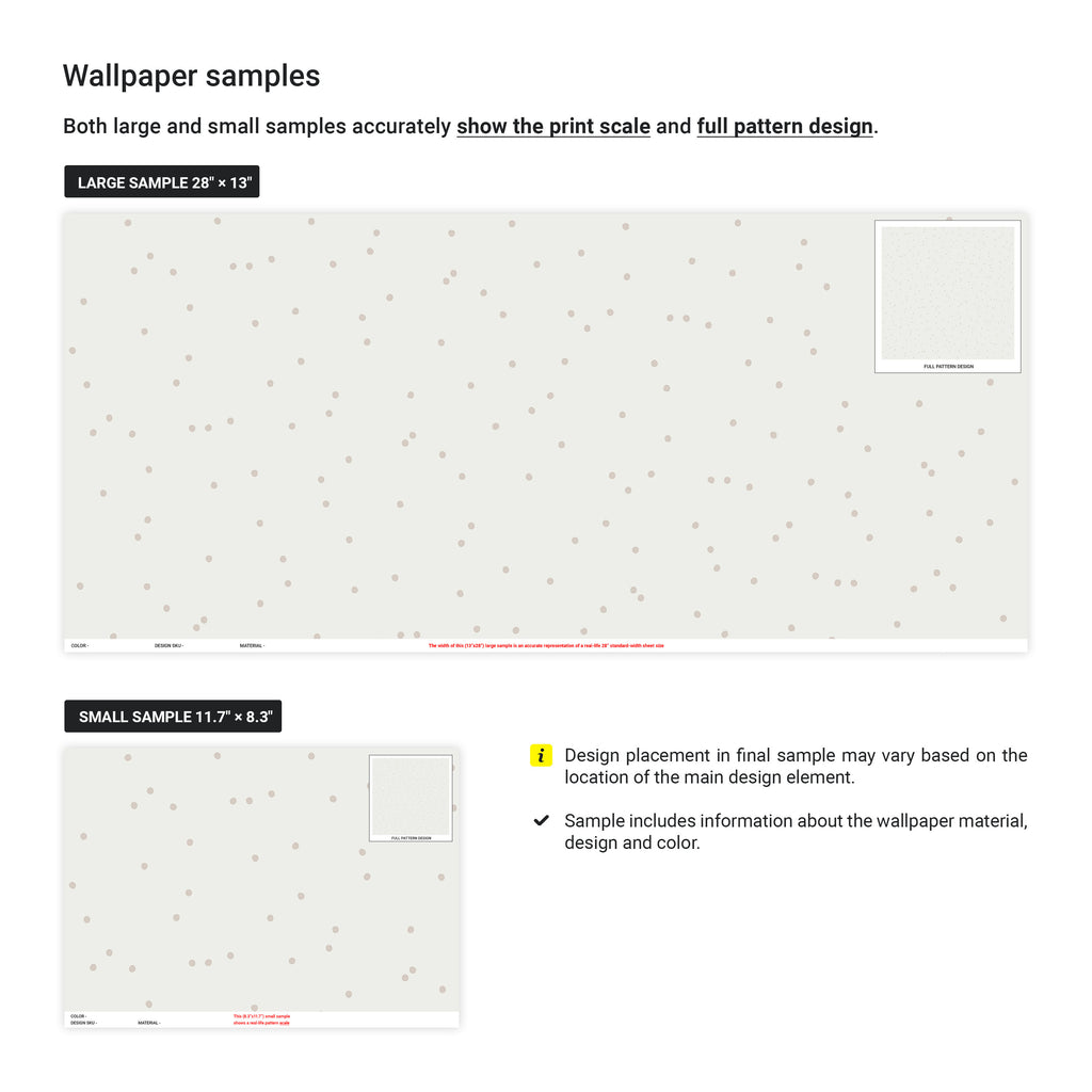 Pastel Dots Peel and Stick Wallpaper, Removable Wallpaper, Traditional Wallpaper - Light Brown | DeccoPrint