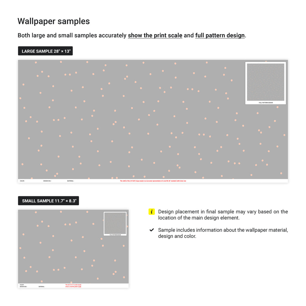 Pastel Dots Peel and Stick Wallpaper, Removable Wallpaper, Traditional Wallpaper - Warm Gray | DeccoPrint