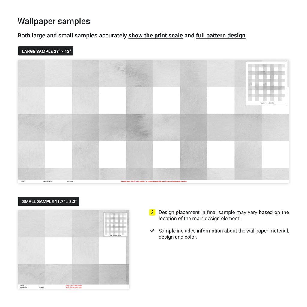 Watercolored Grid Peel and Stick Wallpaper, Removable Wallpaper, Traditional Wallpaper - Smoke Gray | DeccoPrint