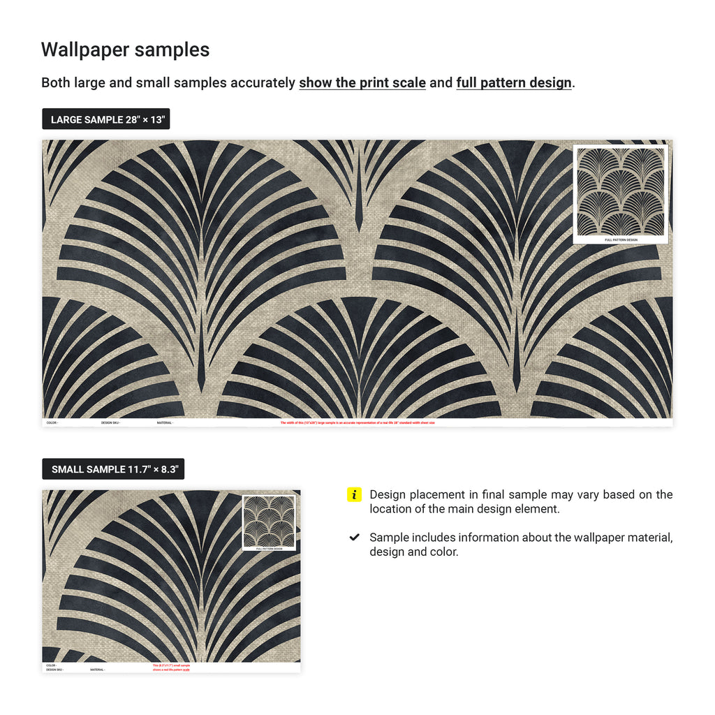 Deco Arcs Peel and Stick Wallpaper, Removable Wallpaper, Traditional Wallpaper - Linen Beige | DeccoPrint