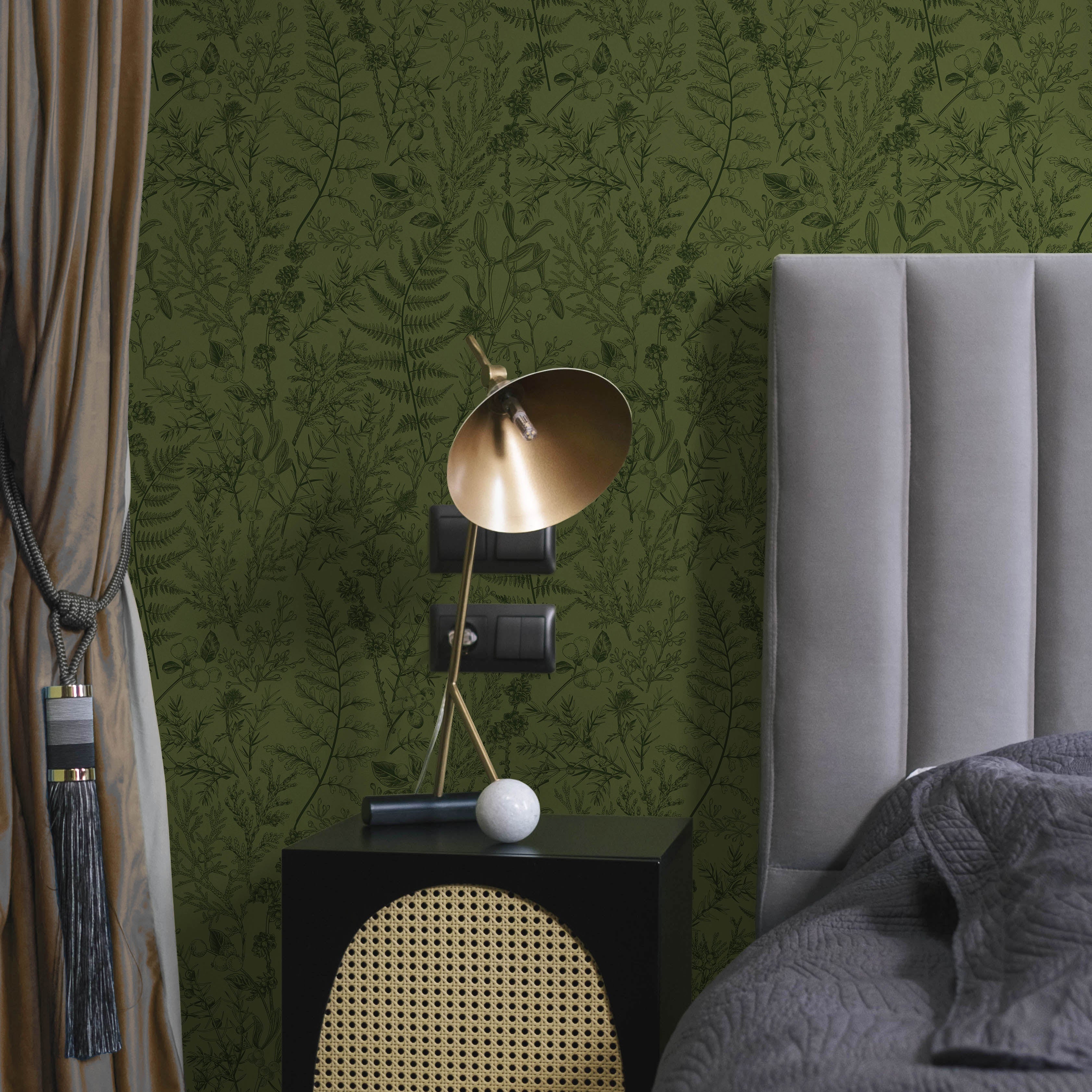 Forest Dream Peel and Stick Wallpaper, Removable Wallpaper, Traditional Wallpaper - Deep Green | DeccoPrint