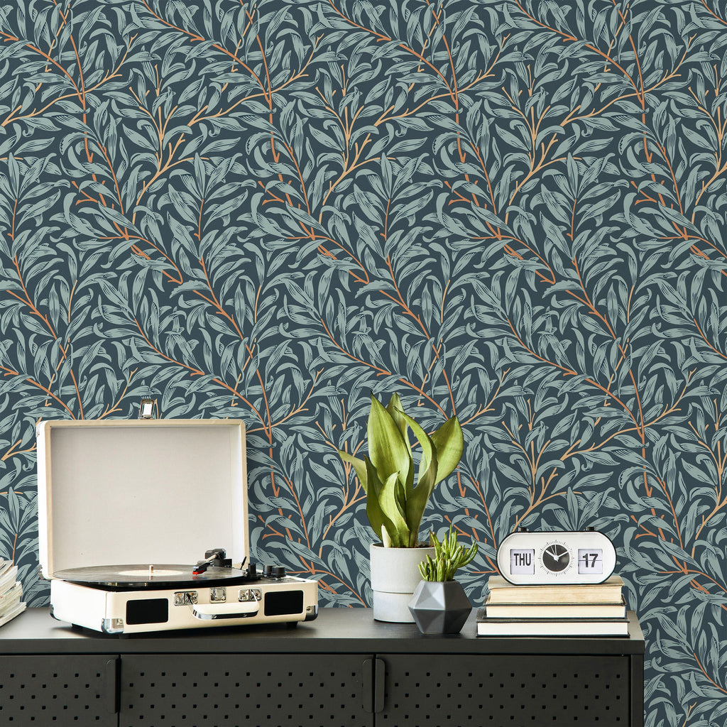 William Morris X Willow Bough Peel and Stick Wallpaper, Removable Wallpaper, Traditional Wallpaper - Twilight | DeccoPrint
