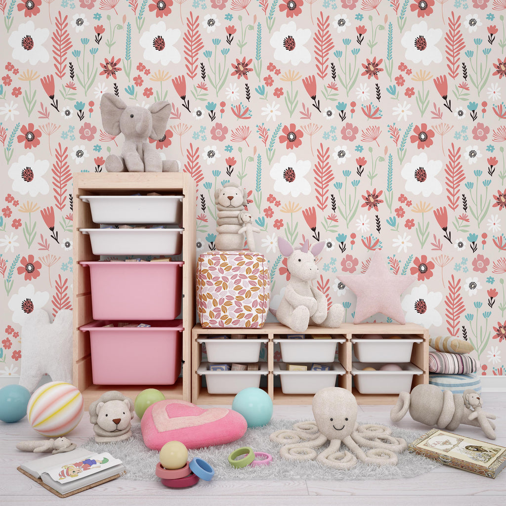 Boho Garden Peel and Stick Wallpaper, Removable Wallpaper, Traditional Wallpaper | DeccoPrint
