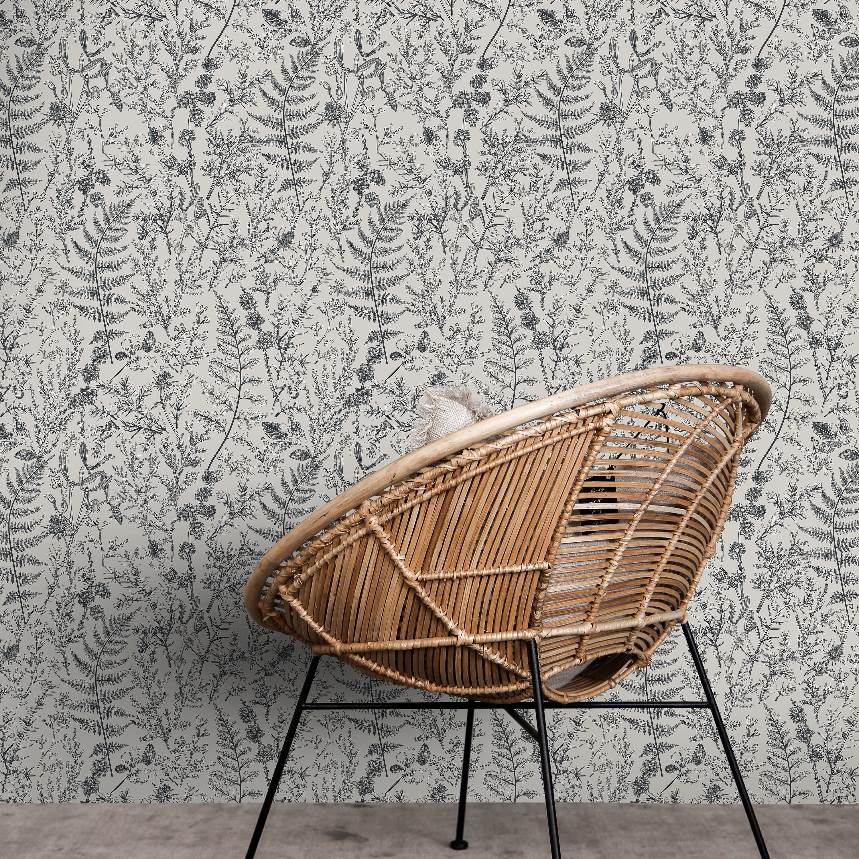 Forest Dream Peel and Stick Wallpaper, Removable Wallpaper, Traditional Wallpaper - Powder Gray | DeccoPrint