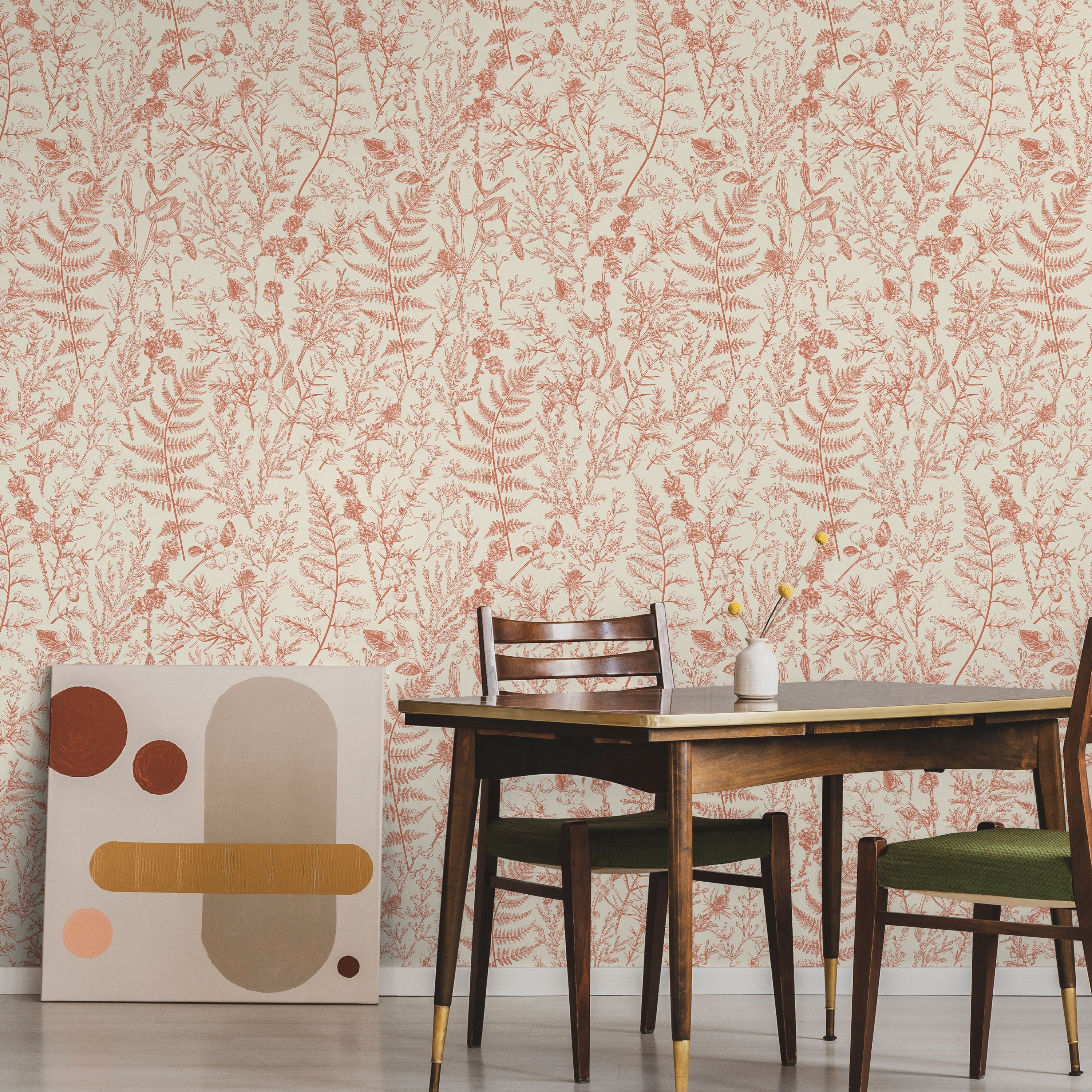 Forest Dream Peel and Stick Wallpaper, Removable Wallpaper, Traditional Wallpaper - Burnt Orange | DeccoPrint