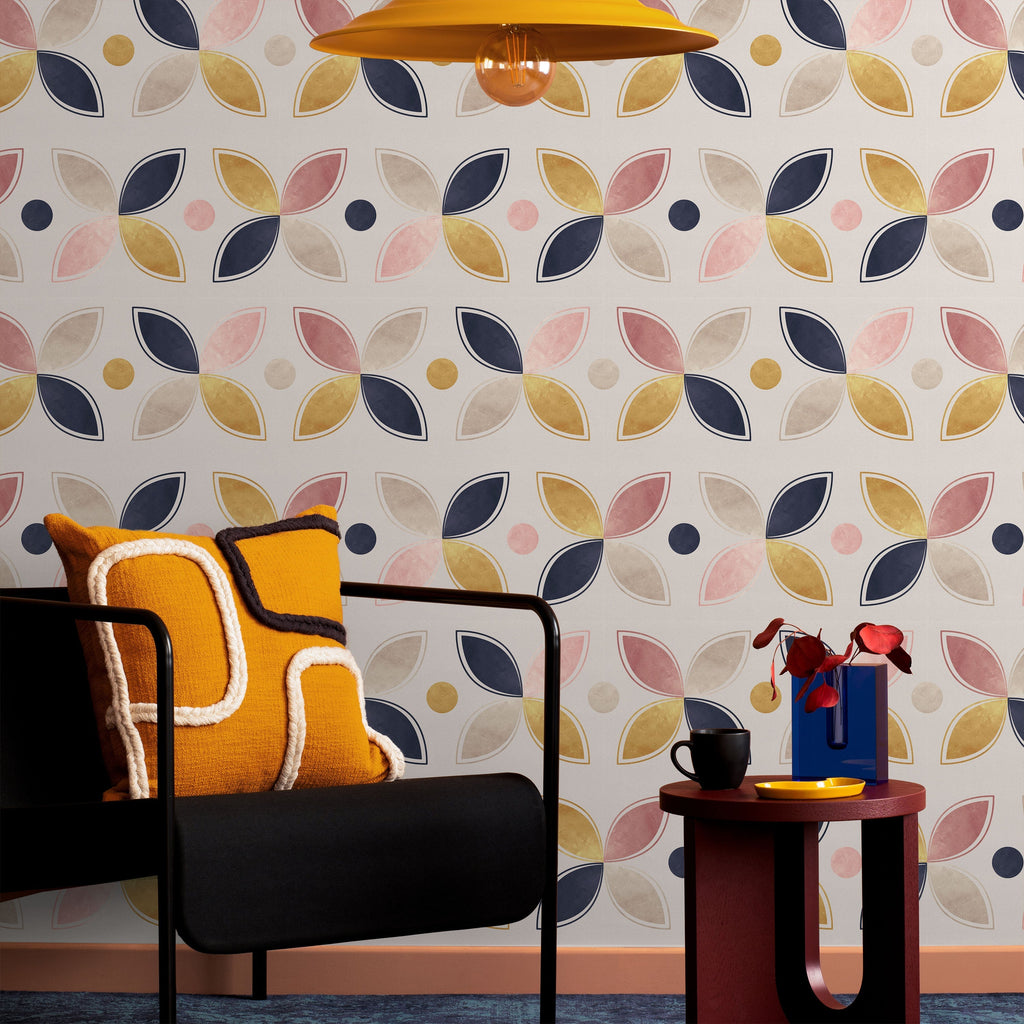Four Leaves Peel and Stick Wallpaper, Removable Wallpaper, Traditional Wallpaper | DeccoPrint