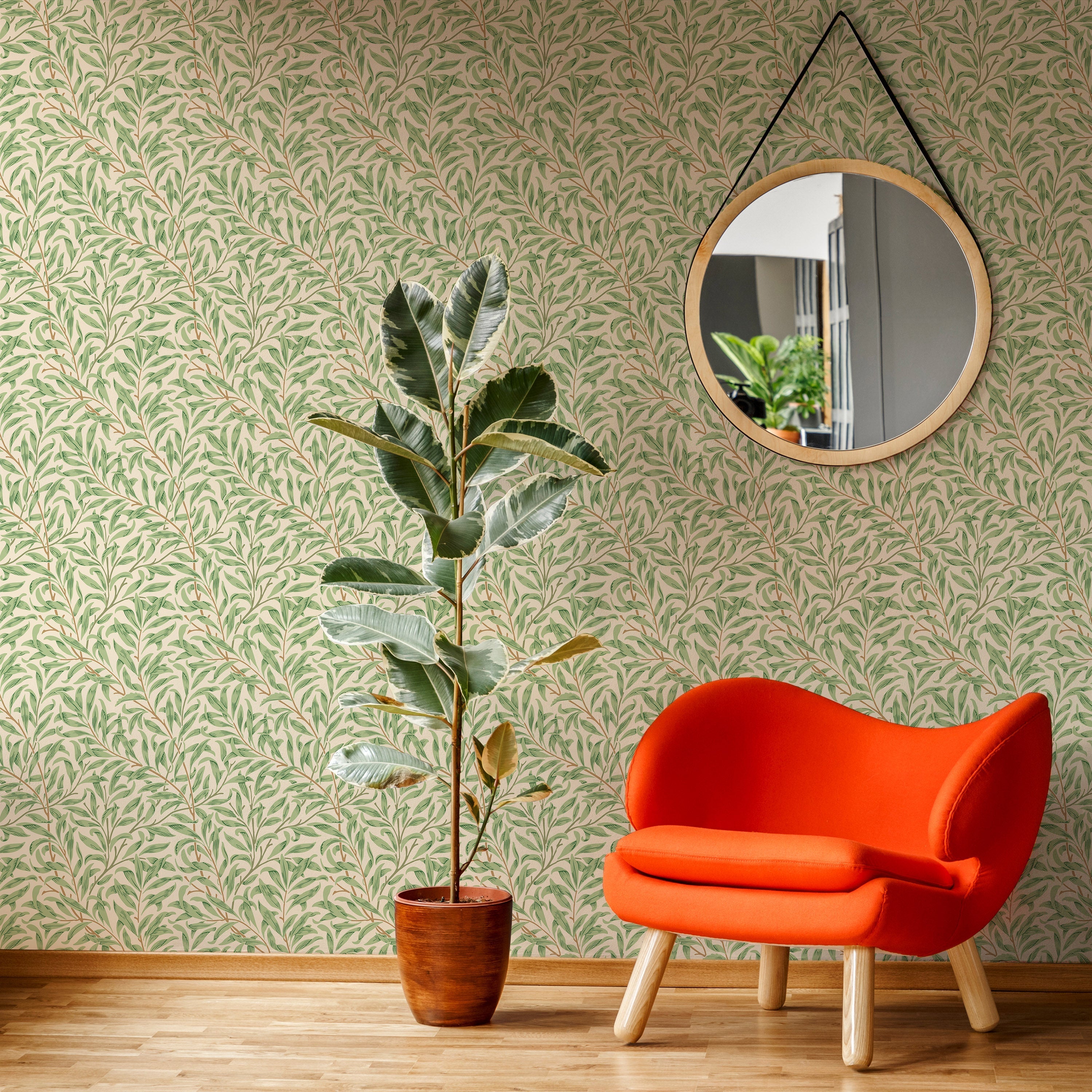 William Morris X Willow Bough Peel and Stick Wallpaper, Removable Wallpaper, Traditional Wallpaper - Elegant Green | DeccoPrint