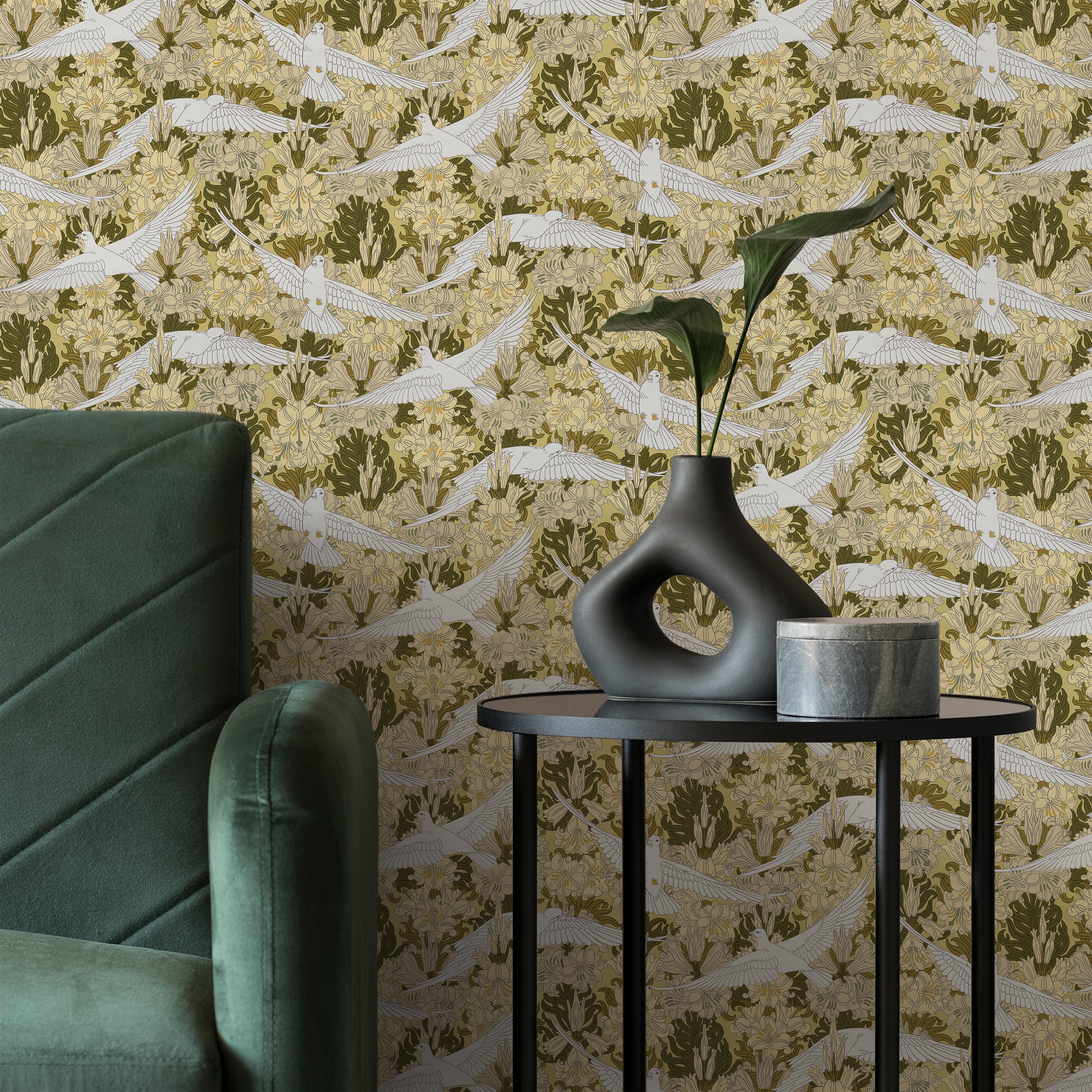 Maurice Pillard Verneuil x Dove and Lilies - Light Yellow | DeccoPrint