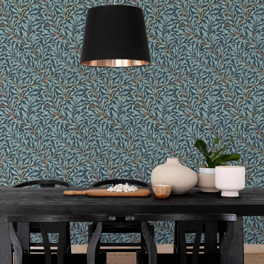 William Morris X Willow Bough Peel and Stick Wallpaper, Removable Wallpaper, Traditional Wallpaper - Twilight | DeccoPrint