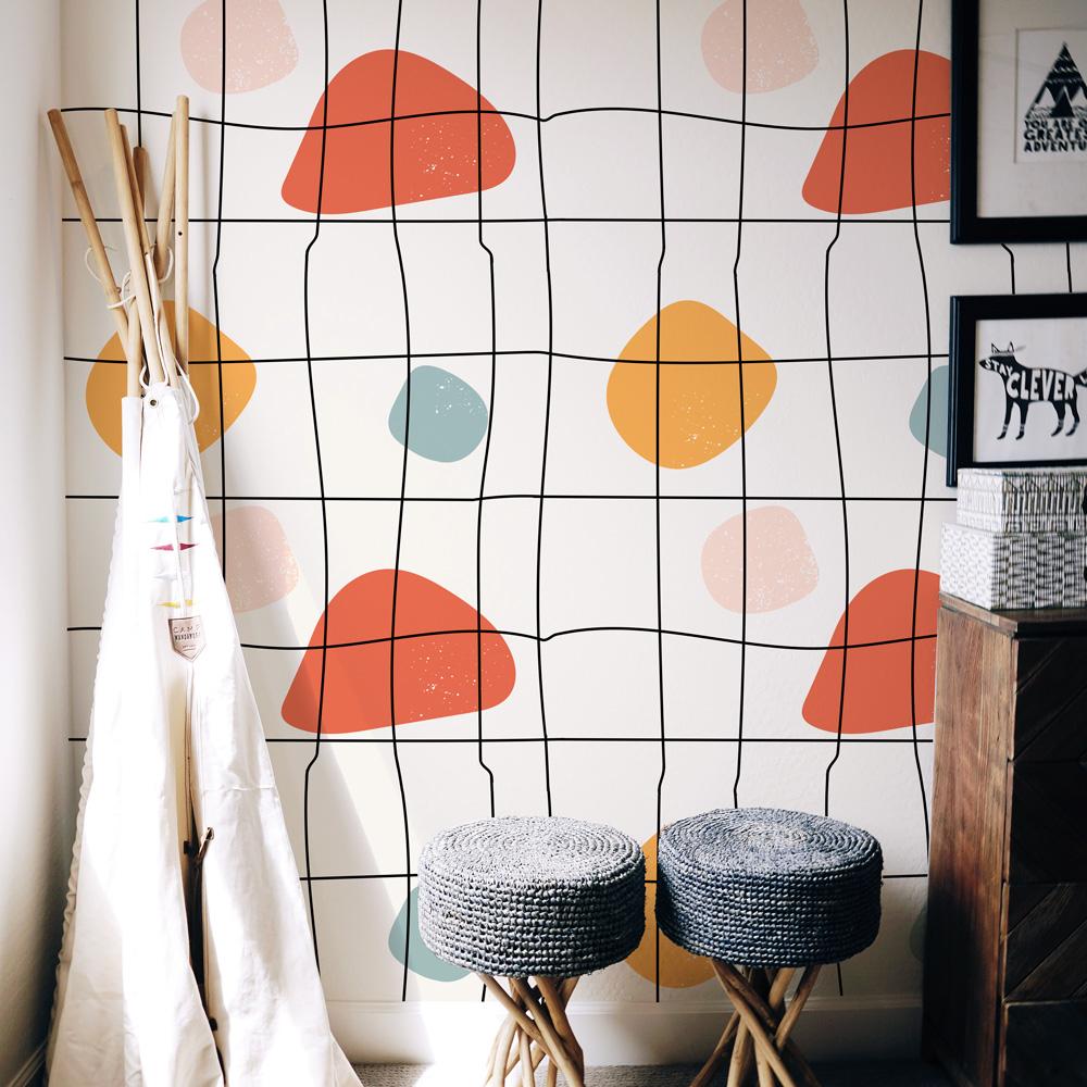 Abstract Geometry Peel and Stick Wallpaper, Removable Wallpaper, Traditional Wallpaper | DeccoPrint