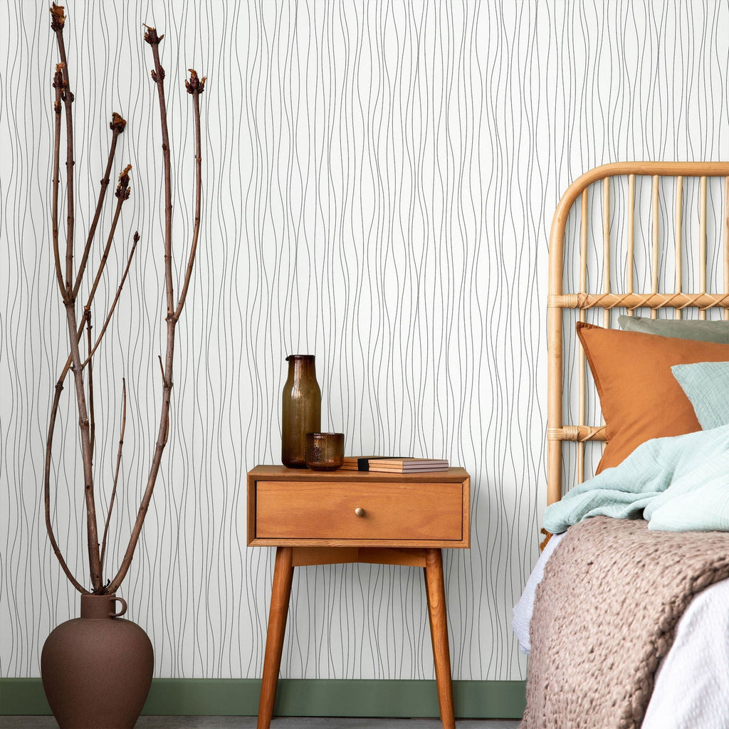 Abstract Waves Peel and Stick Wallpaper, Removable Wallpaper, Traditional Wallpaper | DeccoPrint