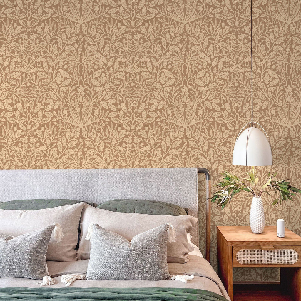 Acorn X William Morris Wallpaper - Beige - DeccoPrint