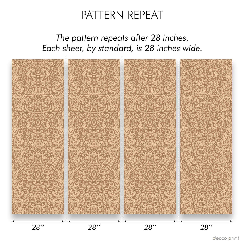 Acorn X William Morris Wallpaper - Beige | DeccoPrint