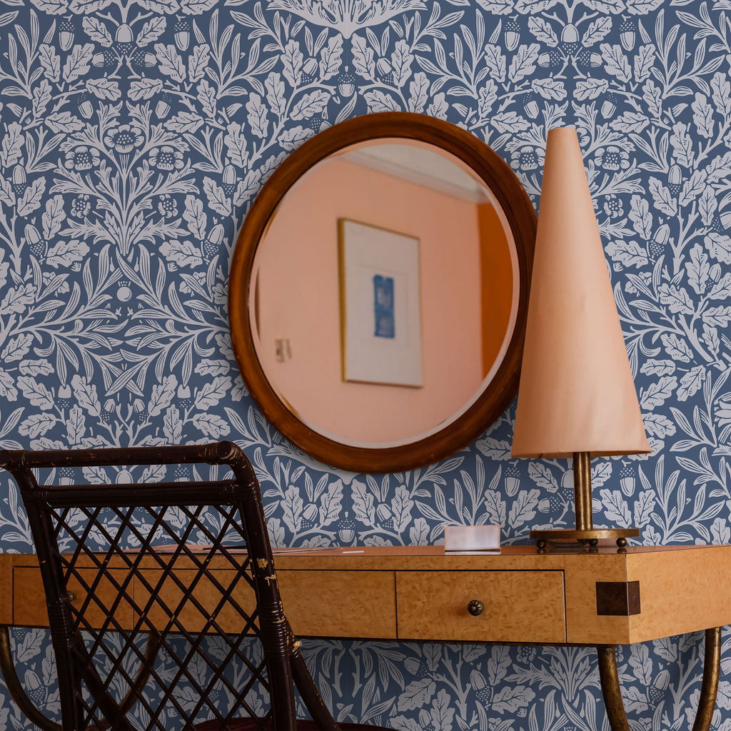 Acorn X William Morris Wallpaper - Blue - DeccoPrint