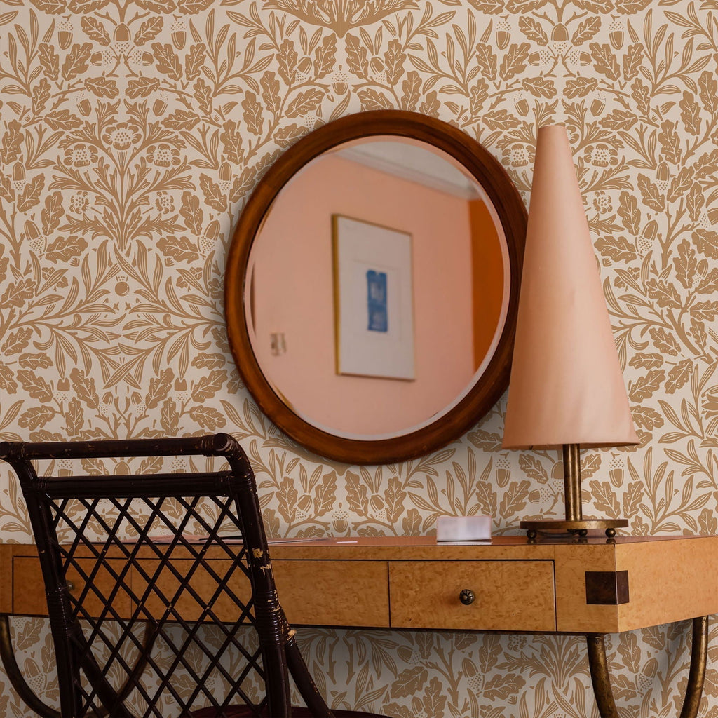 William Morris X Acorn Peel and Stick Wallpaper, Removable Wallpaper, Traditional Wallpaper - Brown | DeccoPrint