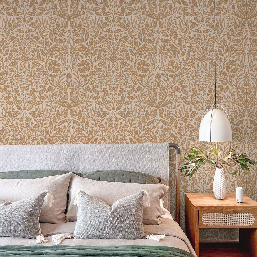 Acorn X William Morris Wallpaper - Brown - DeccoPrint