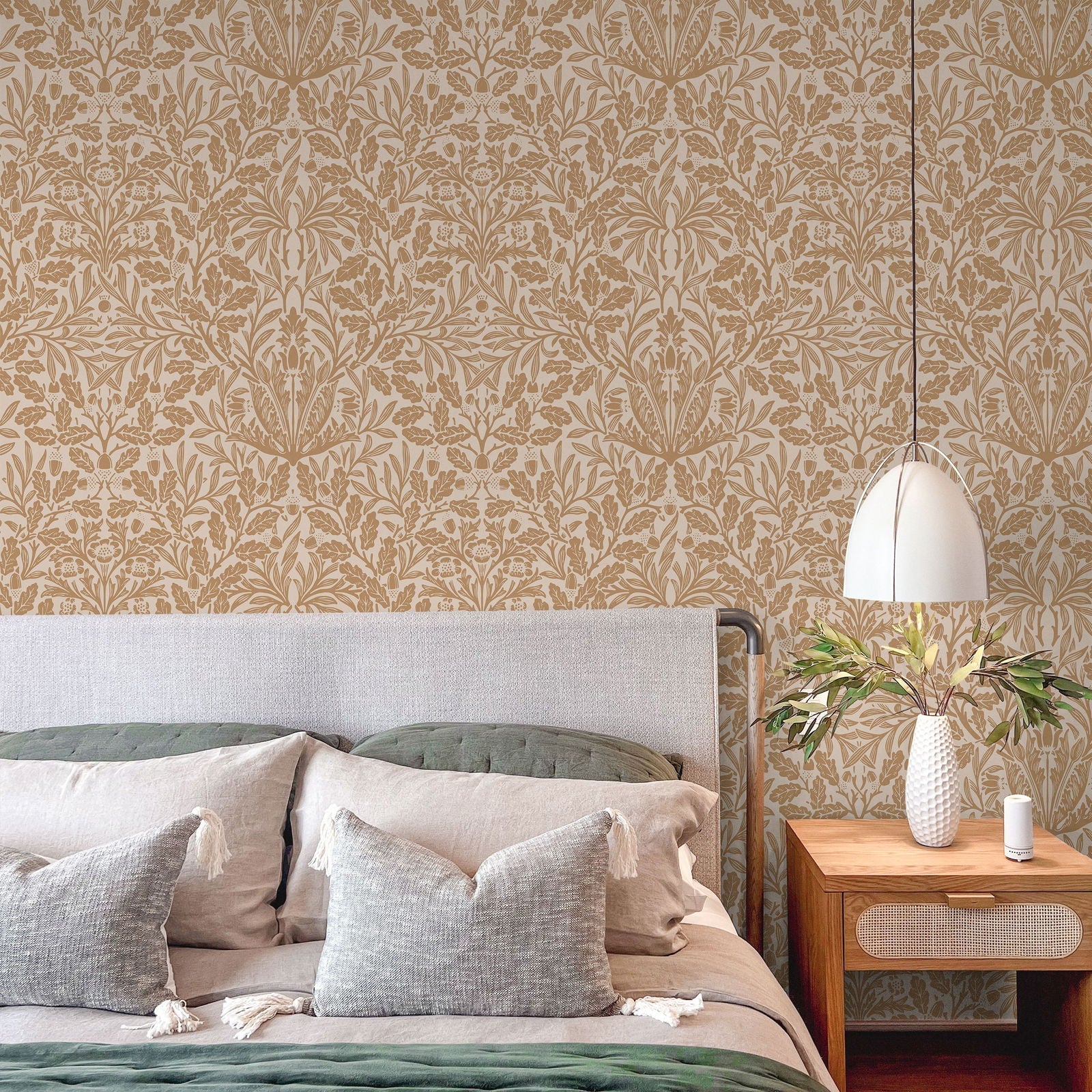 William Morris X Acorn Peel and Stick Wallpaper, Removable Wallpaper, Traditional Wallpaper - Brown | DeccoPrint