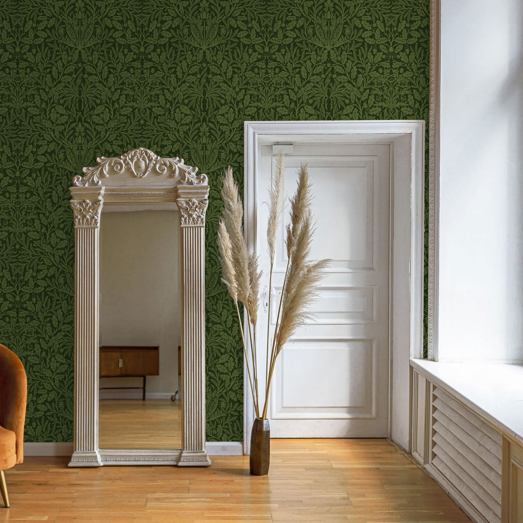 Acorn X William Morris Wallpaper - Green - DeccoPrint