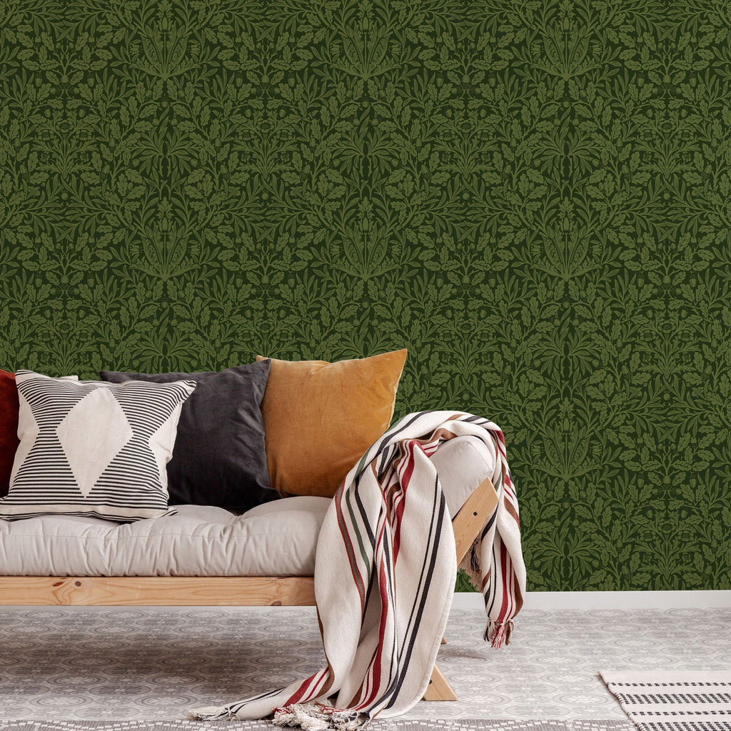 Acorn X William Morris Wallpaper - Green | DeccoPrint