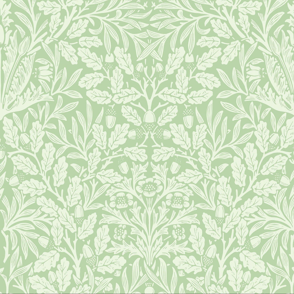 Acorn X William Morris Wallpaper - Sage | DeccoPrint