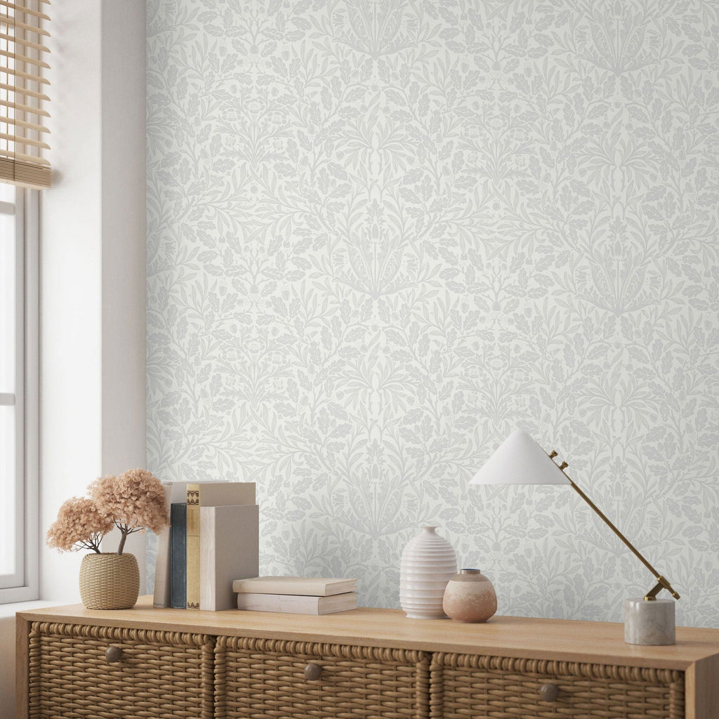 Acorn X William Morris Wallpaper - White - DeccoPrint