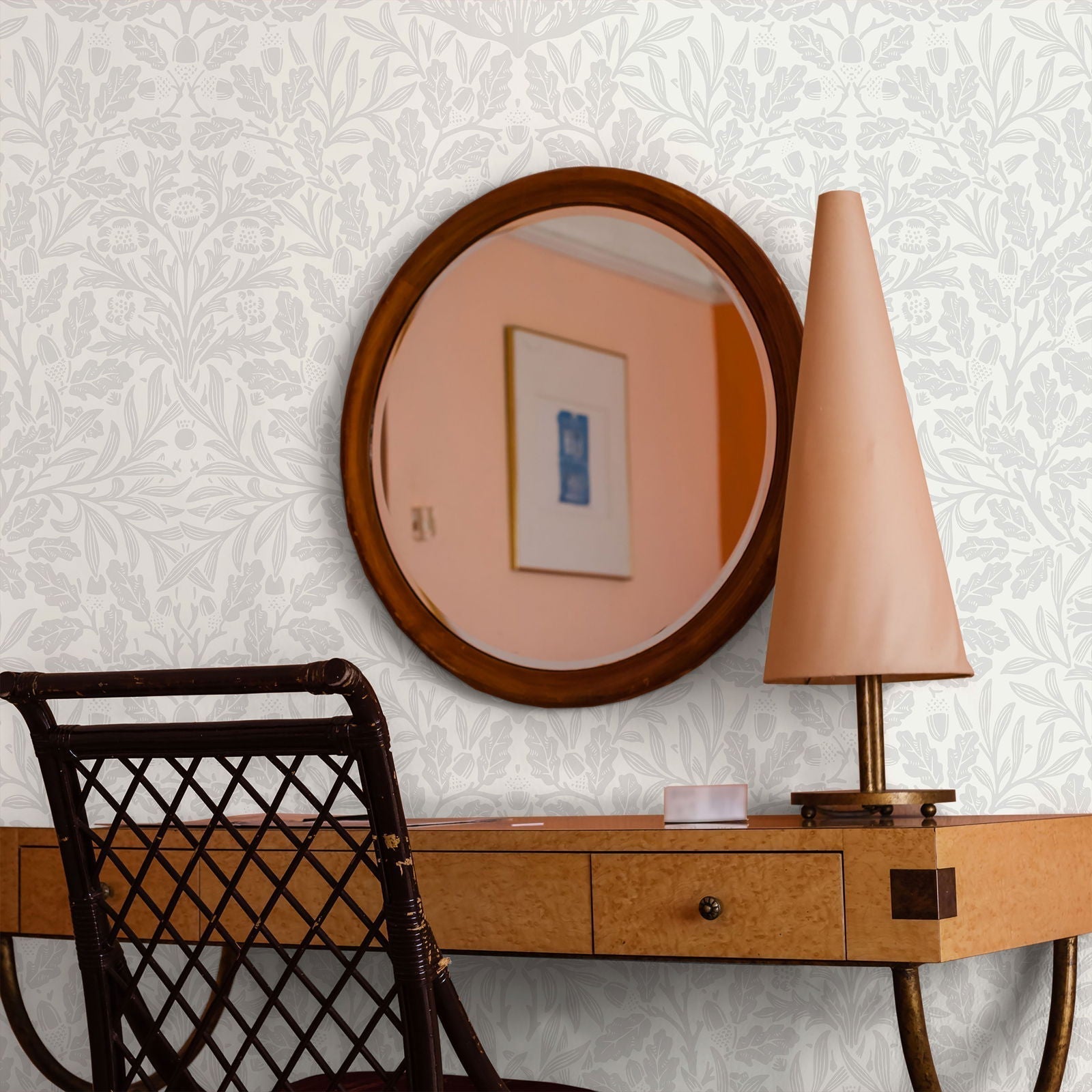 William Morris X Acorn Peel and Stick Wallpaper, Removable Wallpaper, Traditional Wallpaper - White | DeccoPrint