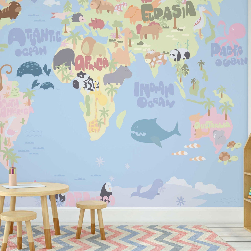 Adventure Map Peel and Stick Wallpaper, Removable Wallpaper, Traditional Wallpaper | DeccoPrint