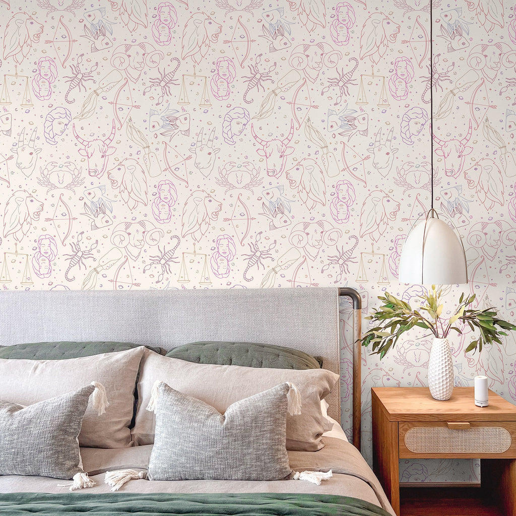 Zodiac Symphony Peel and Stick Wallpaper, Removable Wallpaper, Traditional Wallpaper | DeccoPrint