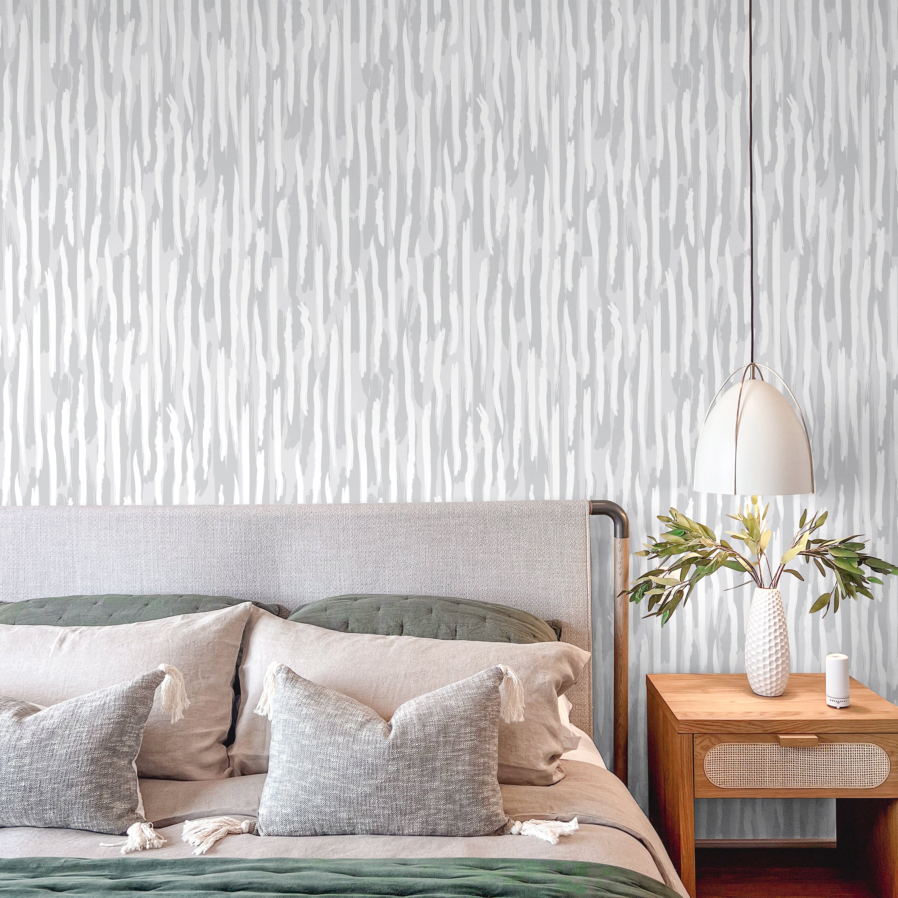 Brush Palette Peel and Stick Wallpaper, Removable Wallpaper, Traditional Wallpaper - Gray | DeccoPrint