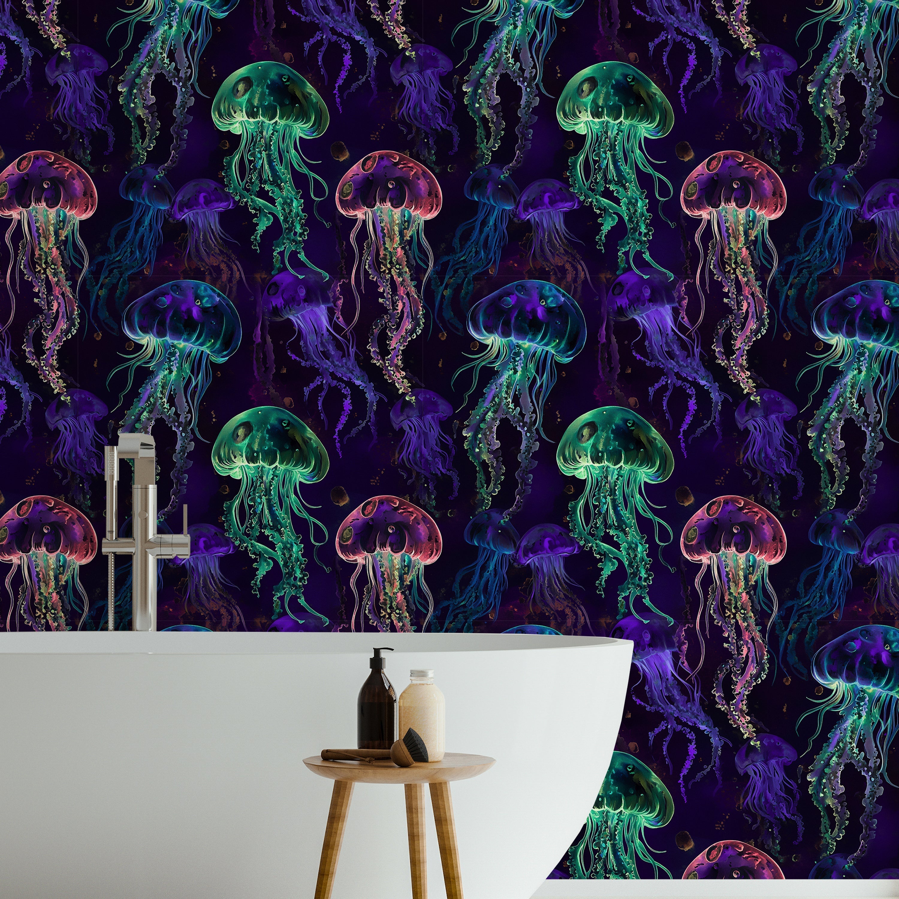 Magic Jellyfish Peel and Stick Wallpaper, Removable Wallpaper, Traditional Wallpaper | DeccoPrint