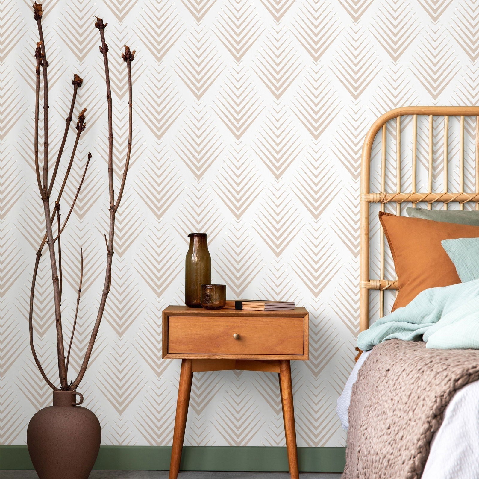 Chic Geometric Peel and Stick Wallpaper, Removable Wallpaper, Traditional Wallpaper | DeccoPrint