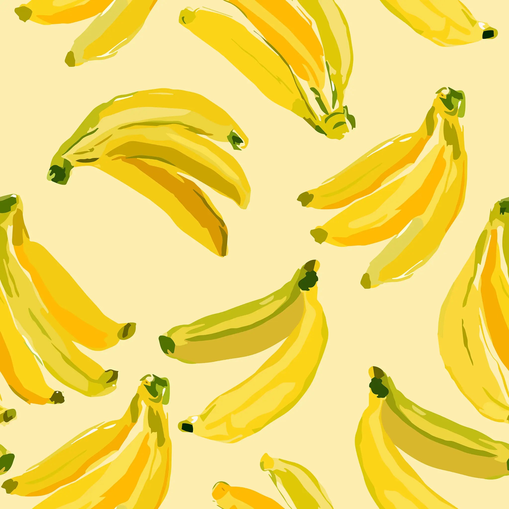 Pattern of bananas on a yellow background