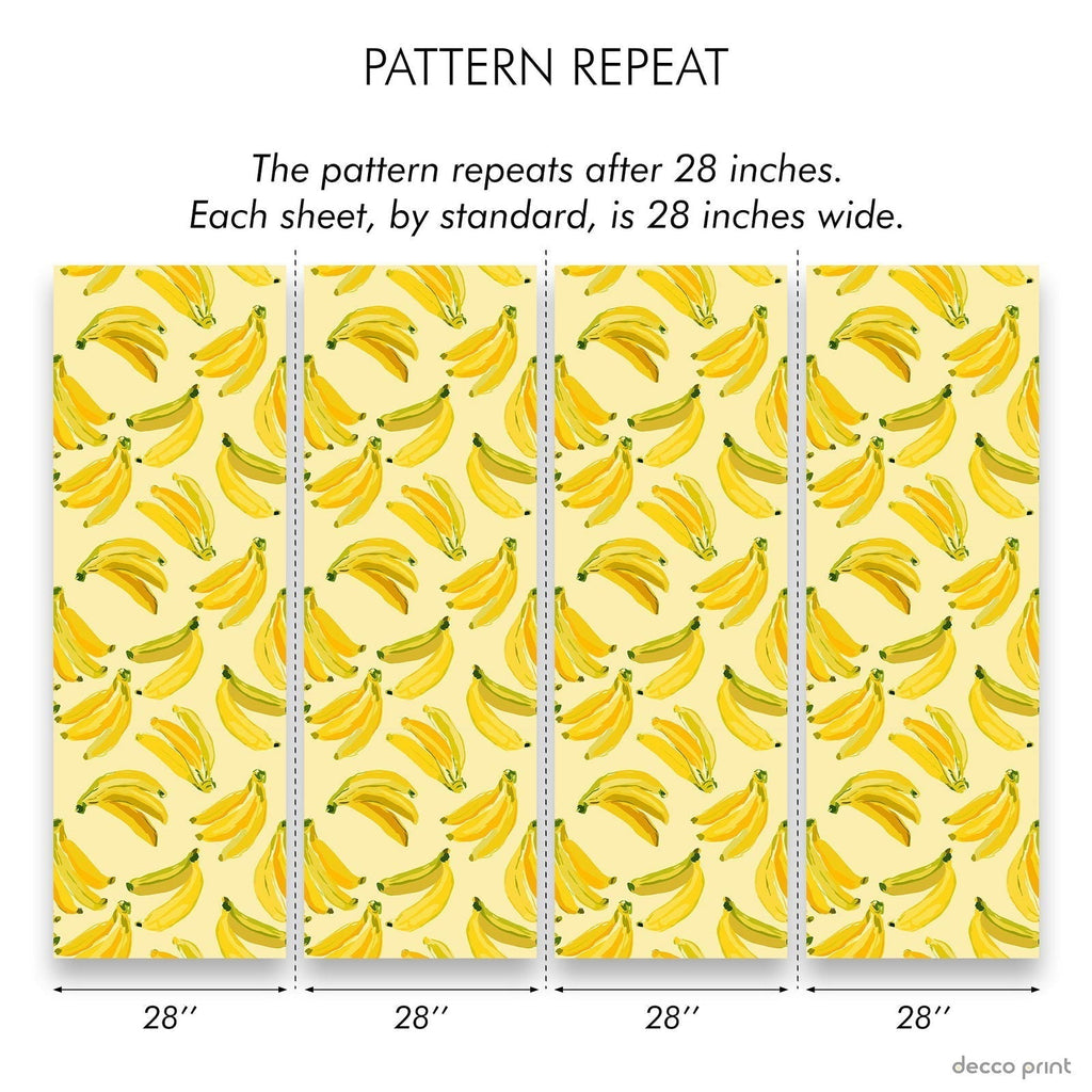 Banana Bliss Peel and Stick Wallpaper, Removable Wallpaper, Traditional Wallpaper | DeccoPrint