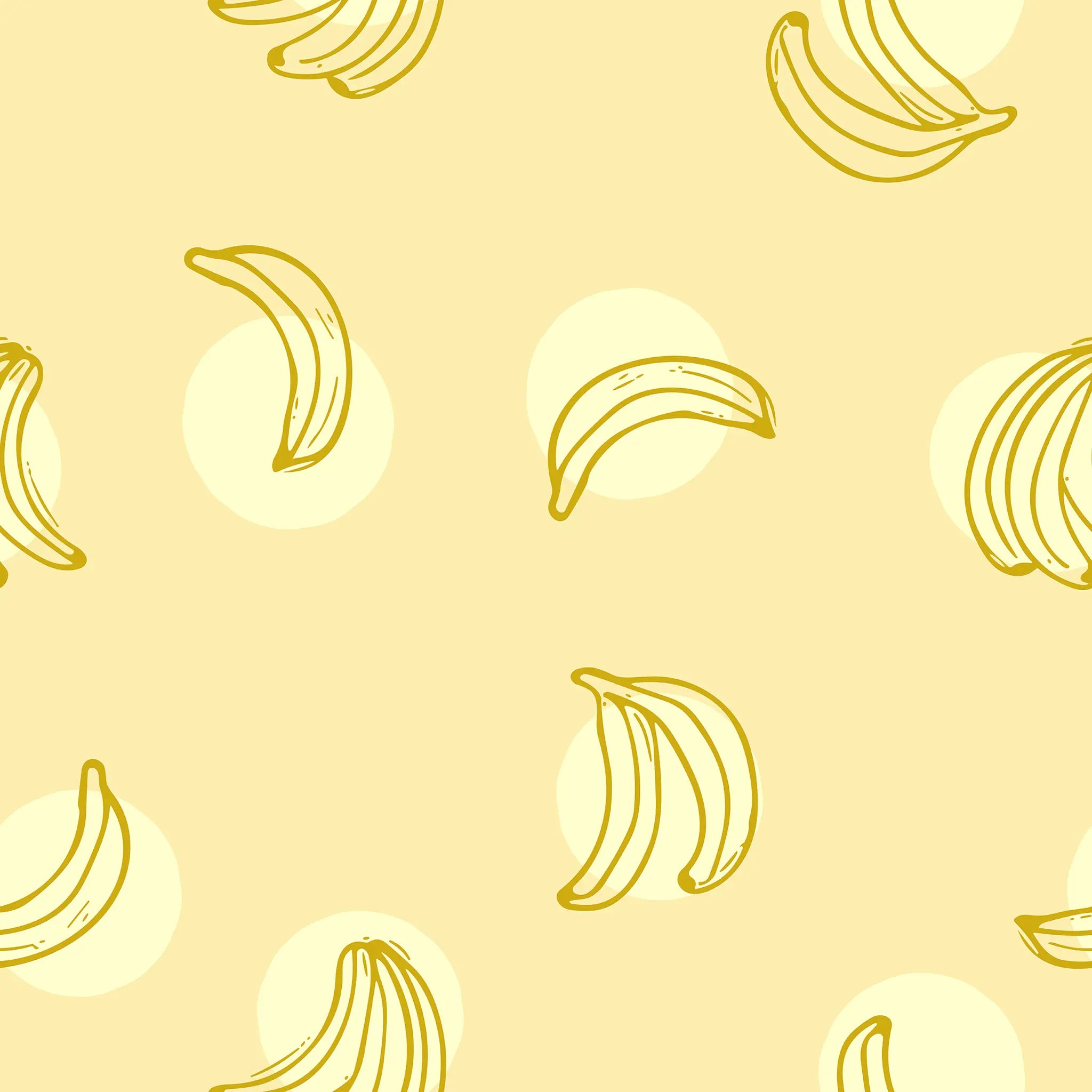 minimalistic pattern of bananas on a yellow background